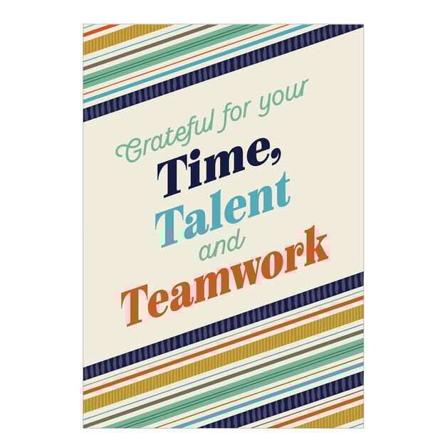 Time Talent Teamwork Work Anniversary Card