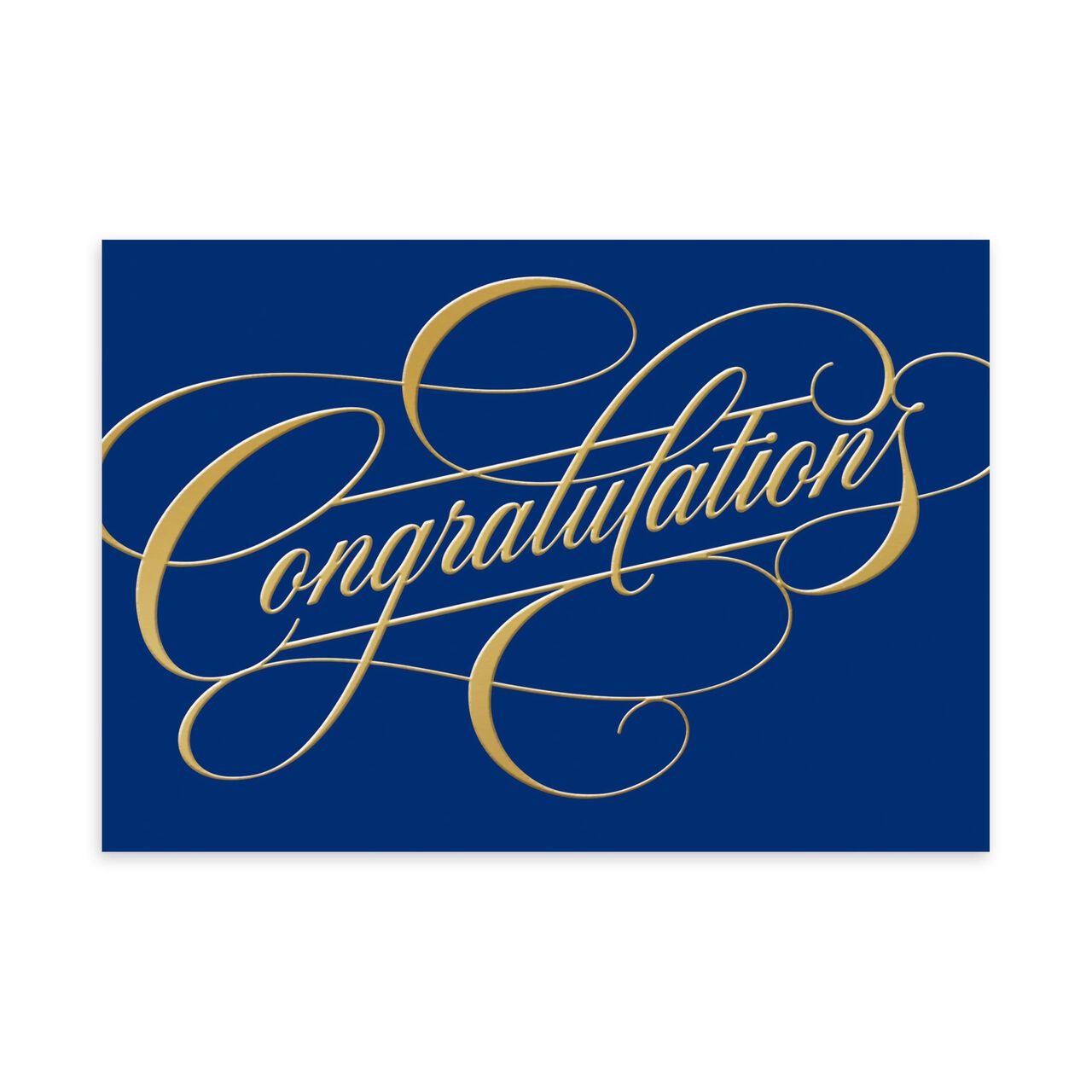 Script on Blue Congratulations Card image number 0