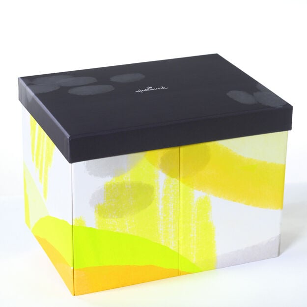 Yellow & Charcoal Card Organizer Box & 50 Card Bundle