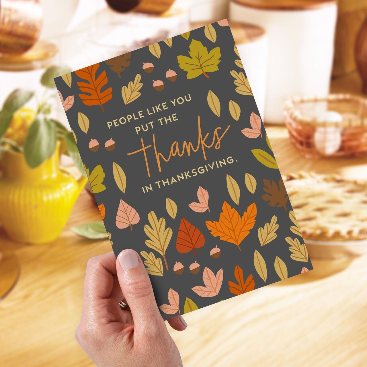 Colorful Fall Leaves Thanksgiving Card image number 1