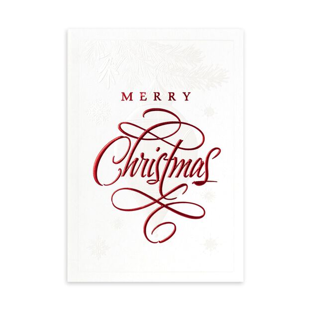 Elegant Ornament & Branch Premium Christmas Card