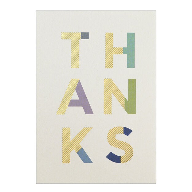 Large Letter Thanks Thank You Card
