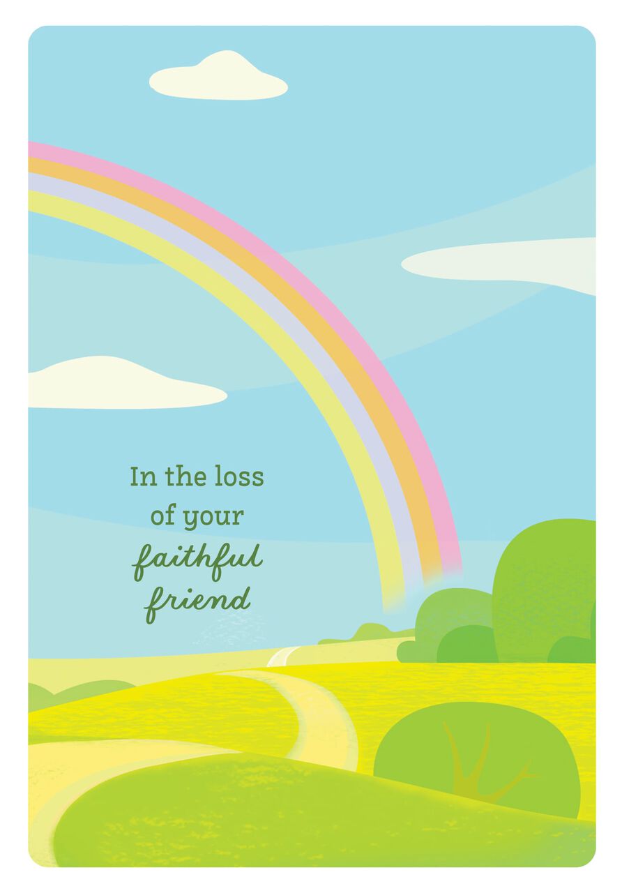 Rainbow Bridge Loss of Pet Sympathy Card