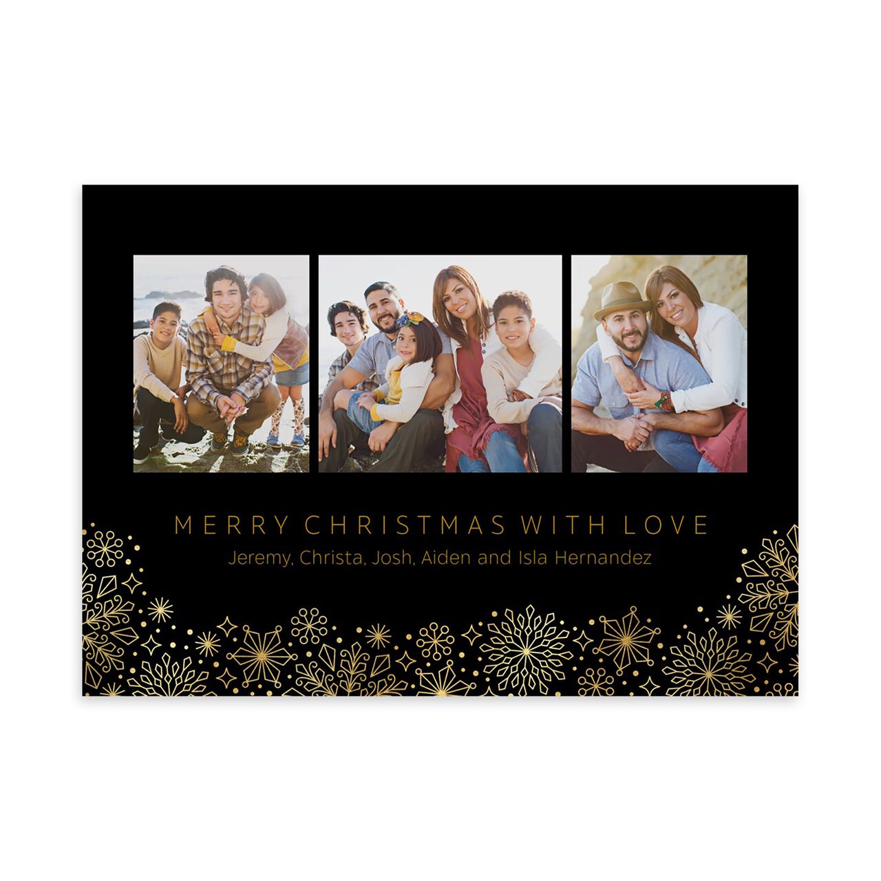 Shimmering Snowflakes Border Holiday Multi Photo Card image number 0