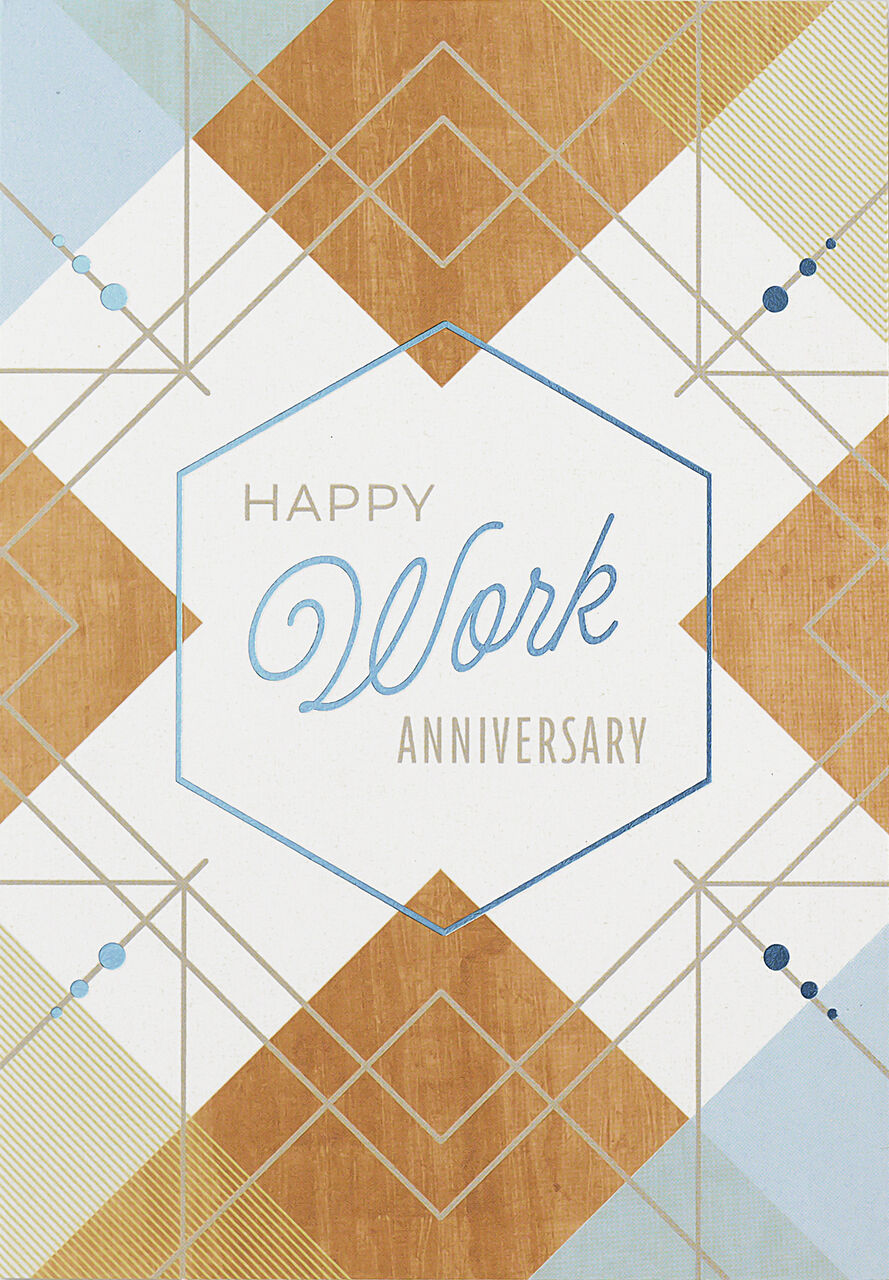 Geometric Pattern Elevated Work Anniversary Card