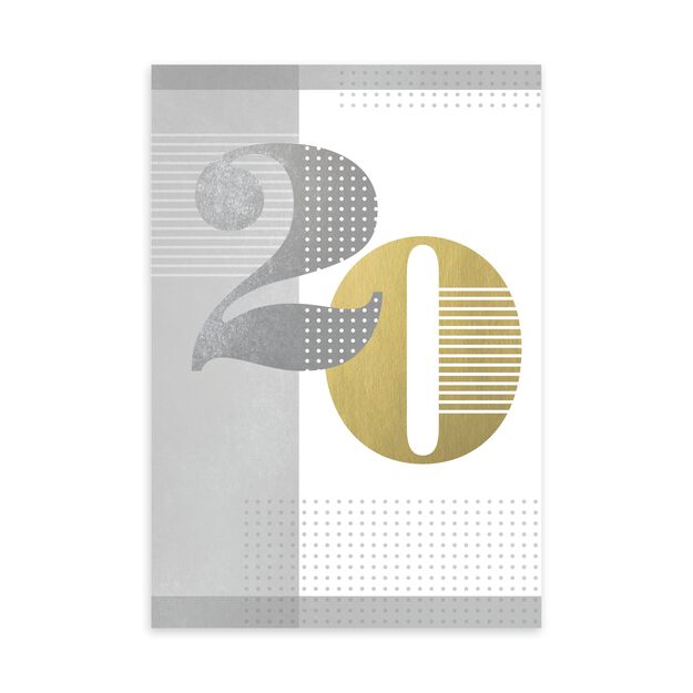 Gold & Silver 20-Year Work Anniversary Card