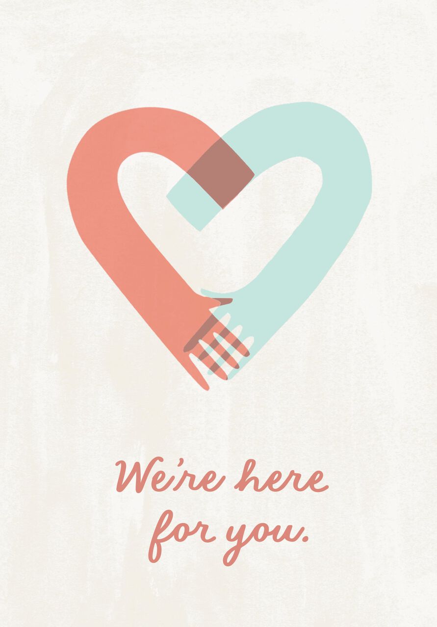 Here for You Hands & Heart Encouragement Card