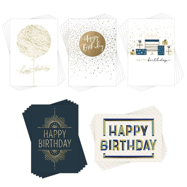 Elegant Collection Assorted Birthday Cards 25 Pack