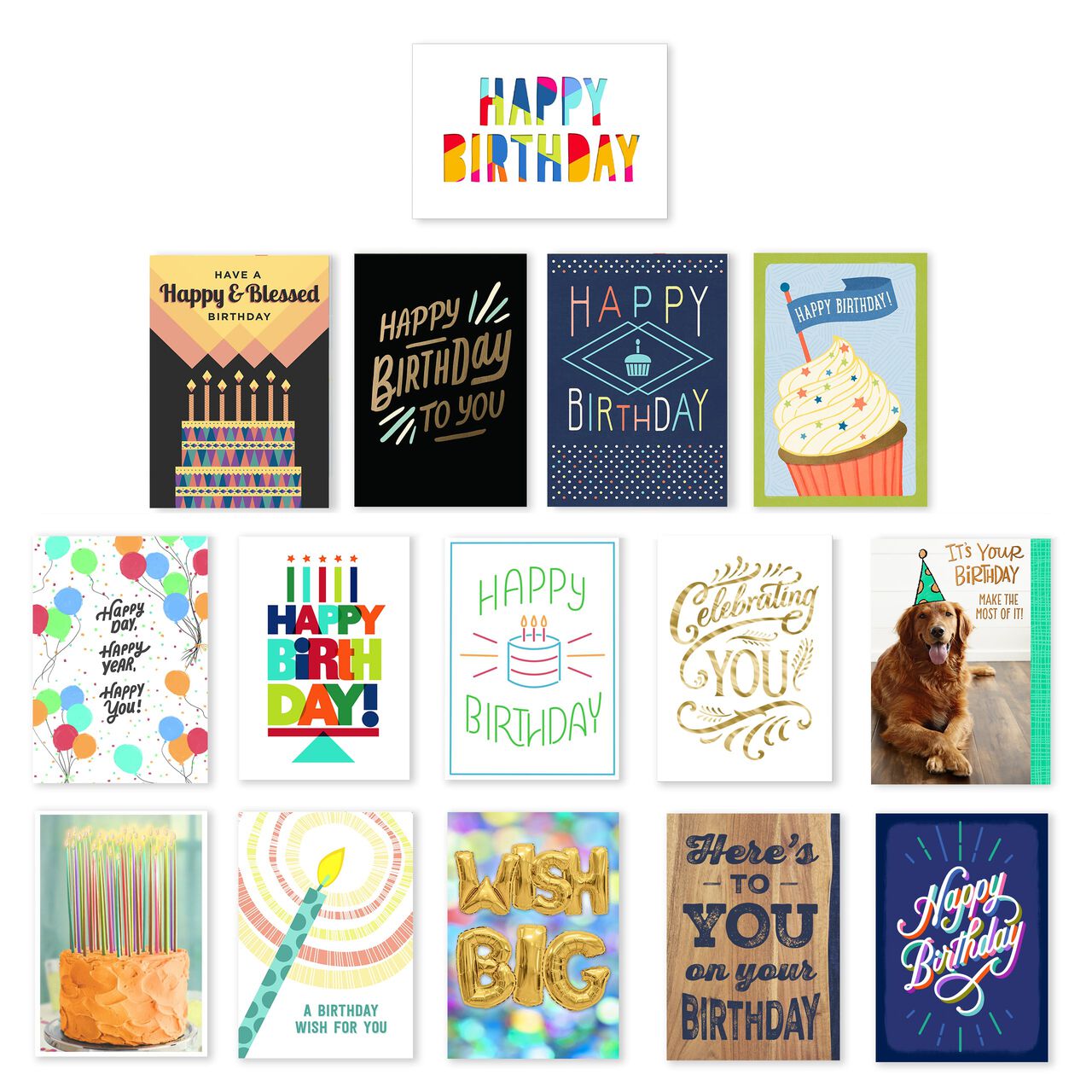 Assorted Value Birthday Cards 150 Pack image number 0