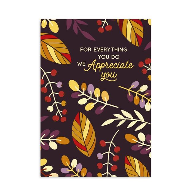 For Everything You Do Employee Appreciation Thanksgiving Card