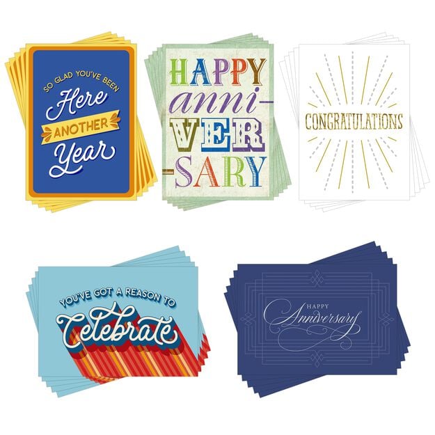 Celebrate & Congratulate Assorted Work Anniversary Cards 25 Pack