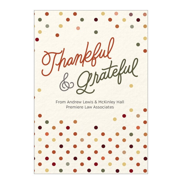 Thankful and Grateful Customizable Thanksgiving Card