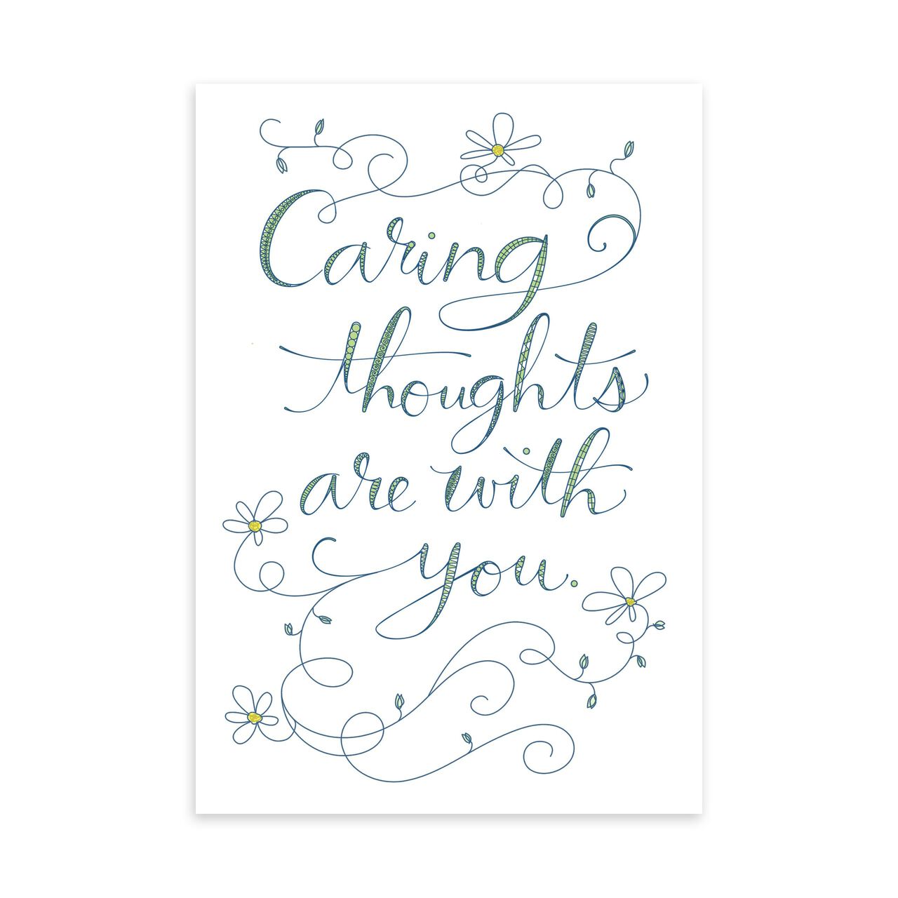Lettering & Flowers Caring Thoughts Card image number 0