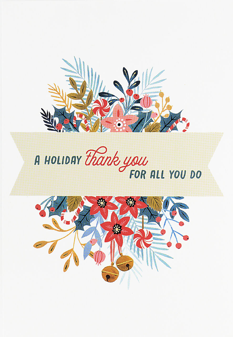 Seasonal Bouquet Holiday Employee Appreciation Card