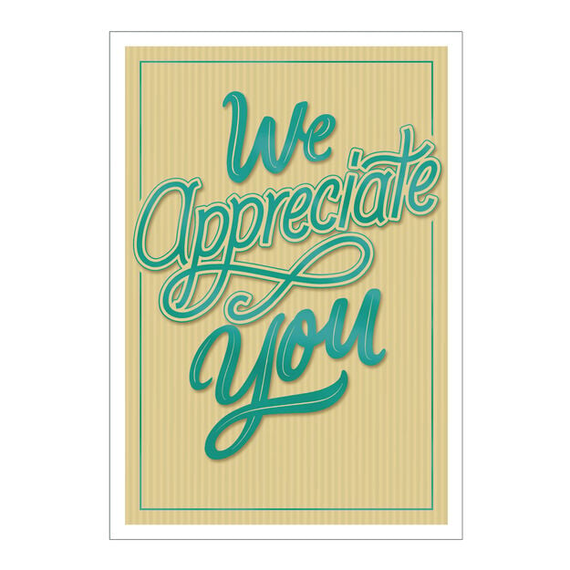 Shining Teal & Tan Teacher Appreciation Card