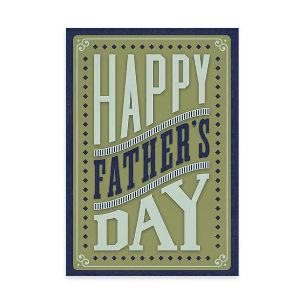 Olive & Navy Happy Father's Day Card