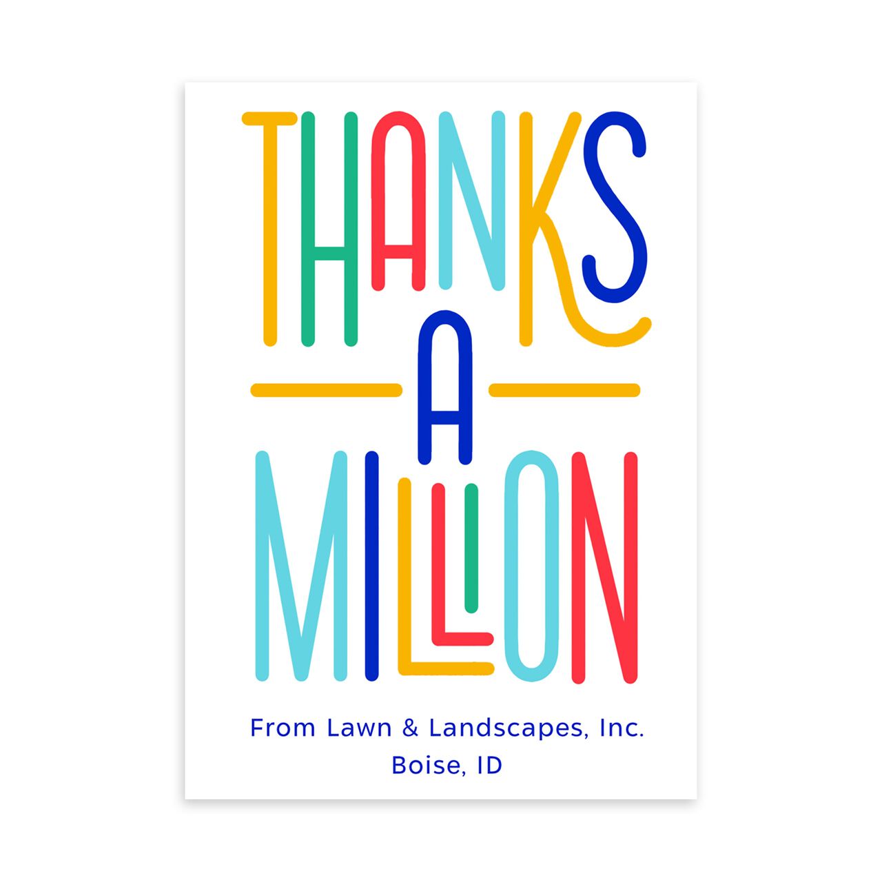 Thanks a Million Customizable Thank You Card image number 0
