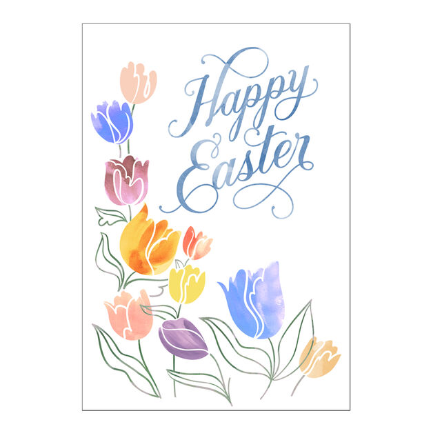 Colorful Tulips Easter Card