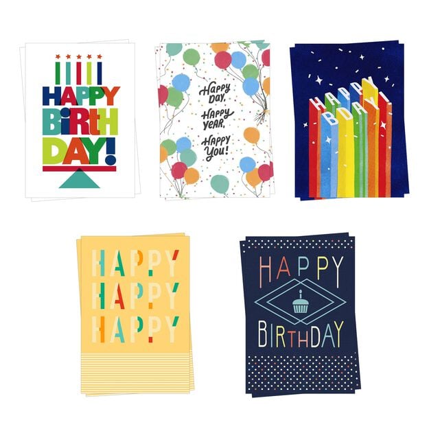 Colorful Birthday Assorted Birthday Cards 10 Pack