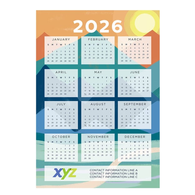Mountain Sunrise 2026 Magnetic Calendar