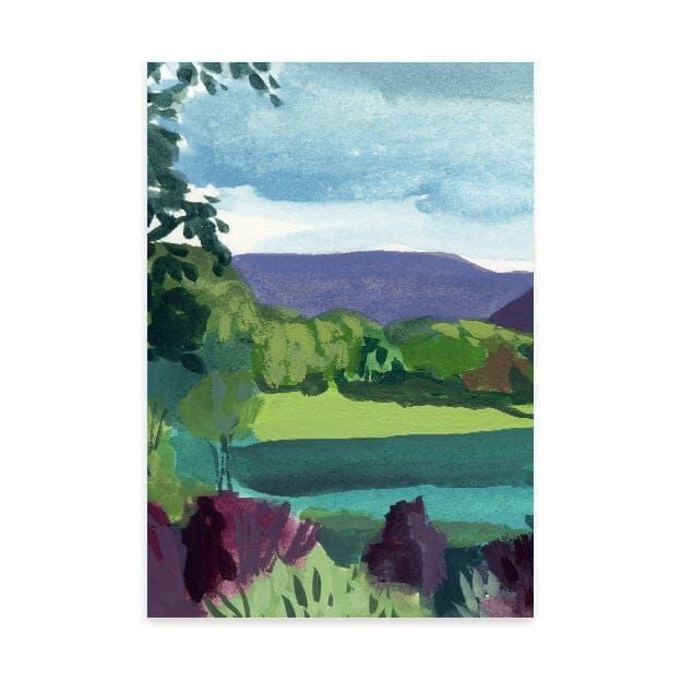 Watercolor Landscape Just Because Card