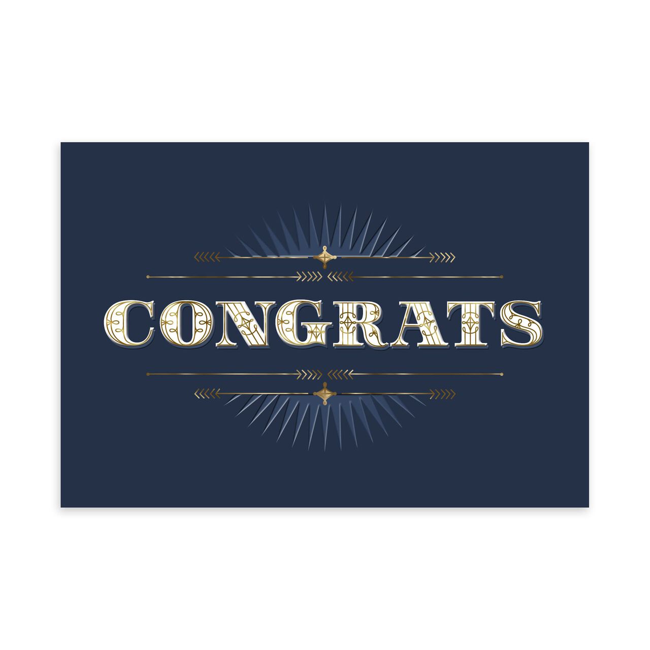 Gold & Blue Premium Congratulations Card image number 0