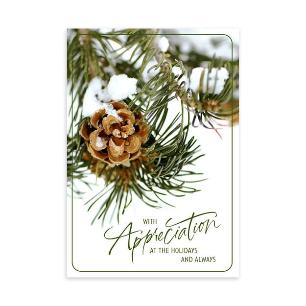 Pinecone Holiday Appreciation Card