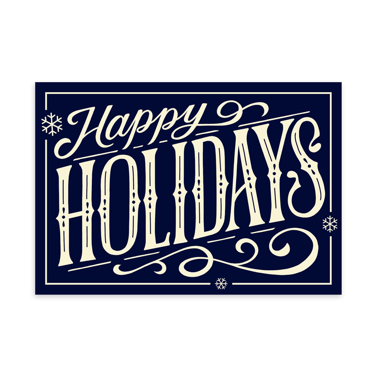 Lettering on Navy Happy Holidays Card image number 0