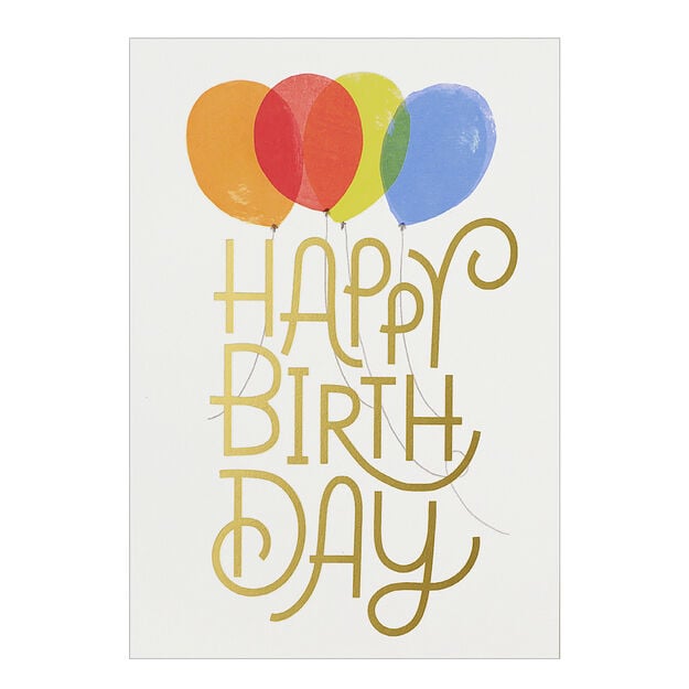 Classy Balloons & Wish Happy Birthday Card