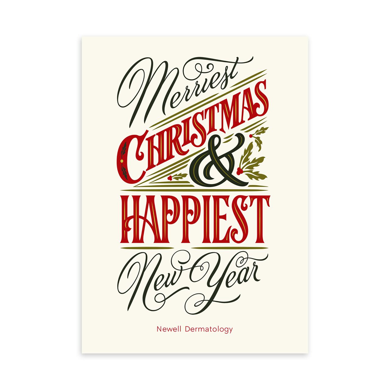 Merriest Christmas, Happiest New Year Customizable Card image number 0