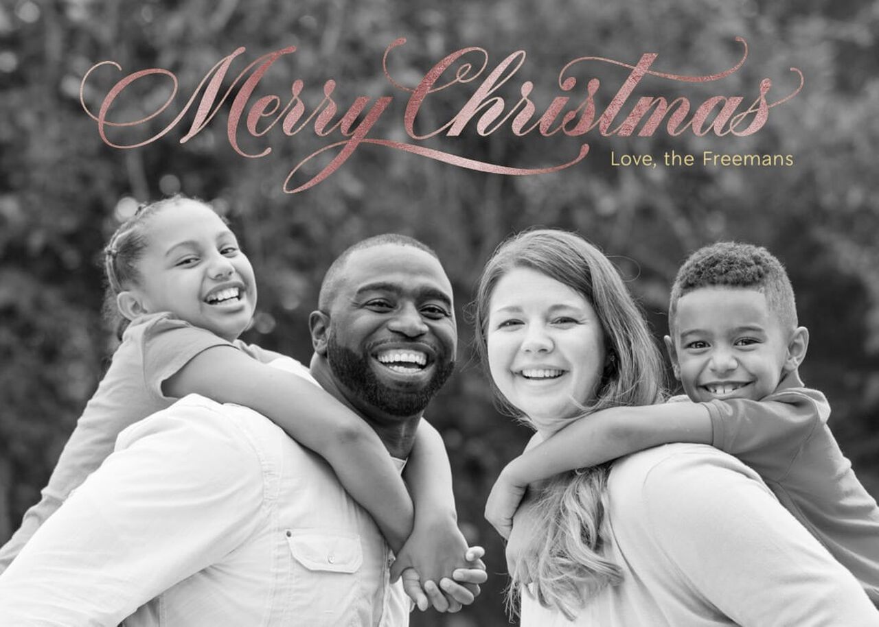 Brilliant Merry Christmas in Script Full Photo Card