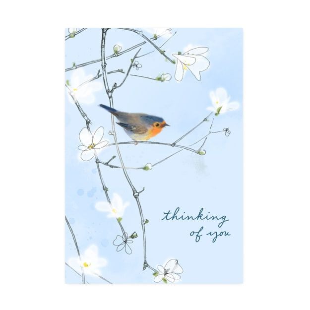 Bird on Branch Thinking of You Card