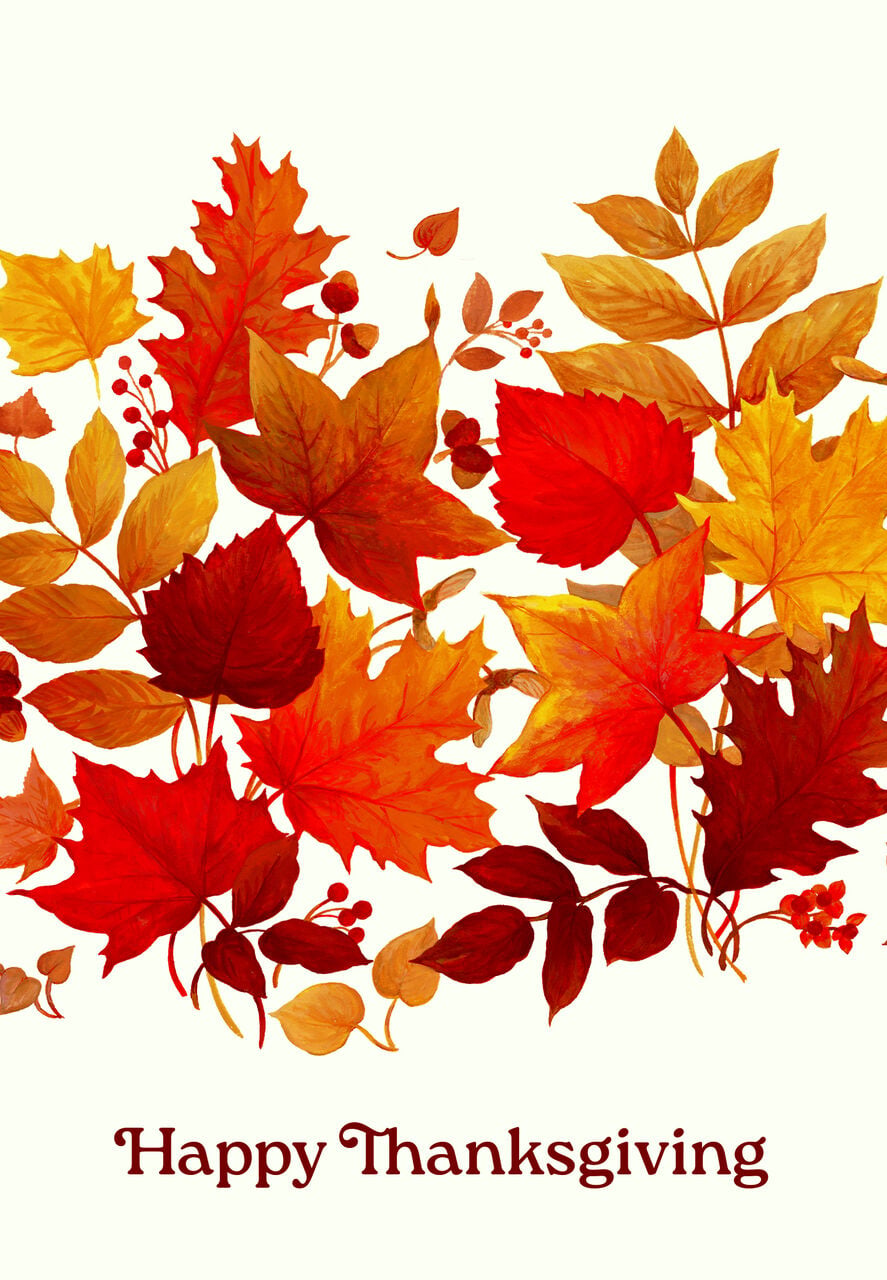Autumn Leaves Thanksgiving Card