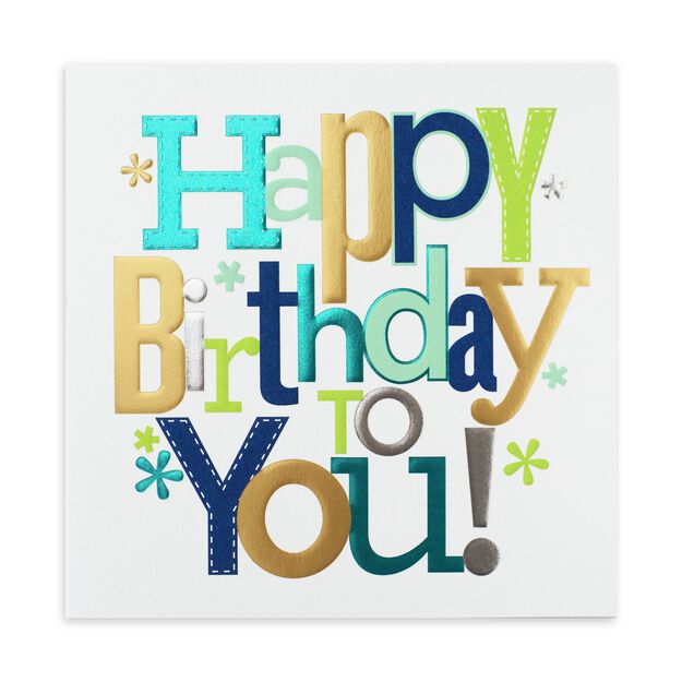 Triple Foil Wish Birthday Card