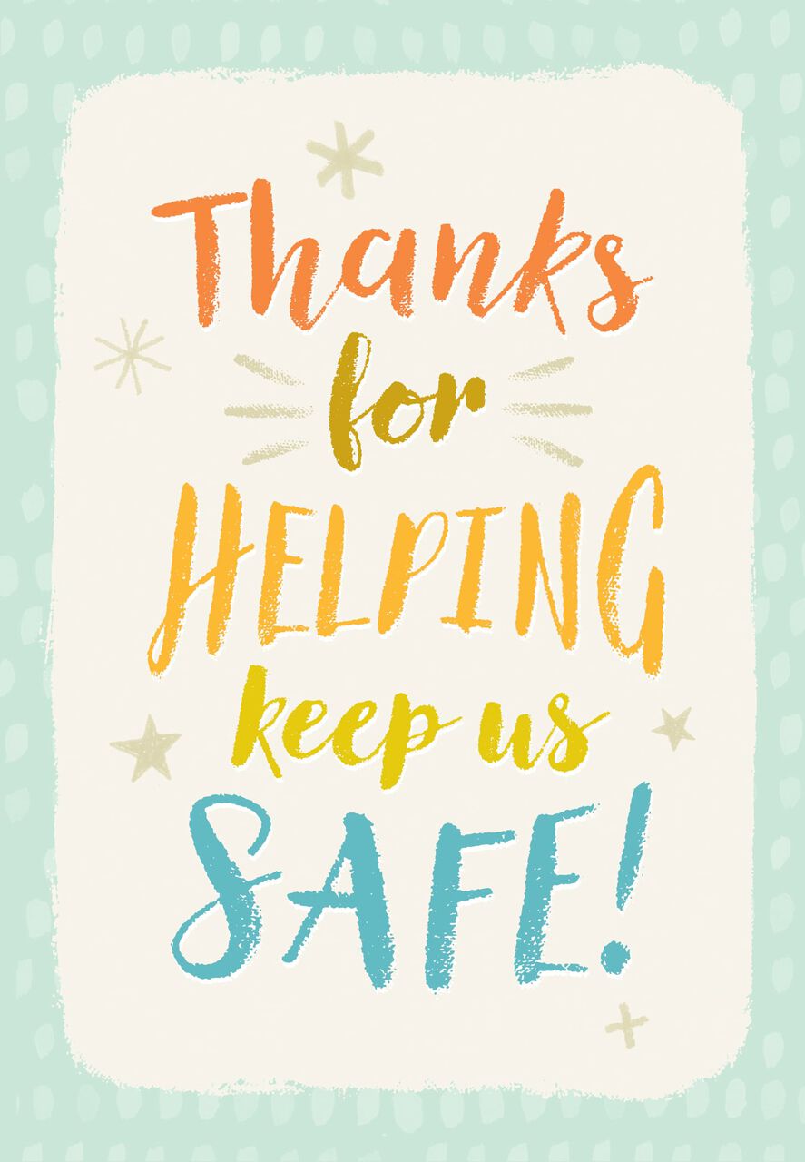 Helping Keep Us Safe Safety Thank You Card