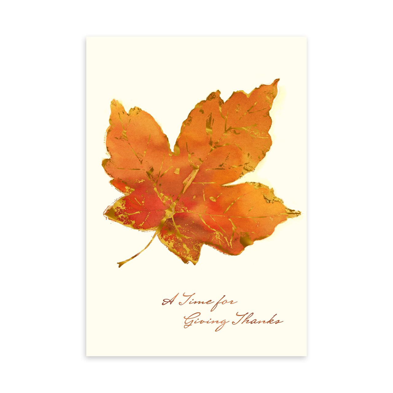 Orange Leaf, Giving Thanks Thanksgiving Card image number 0