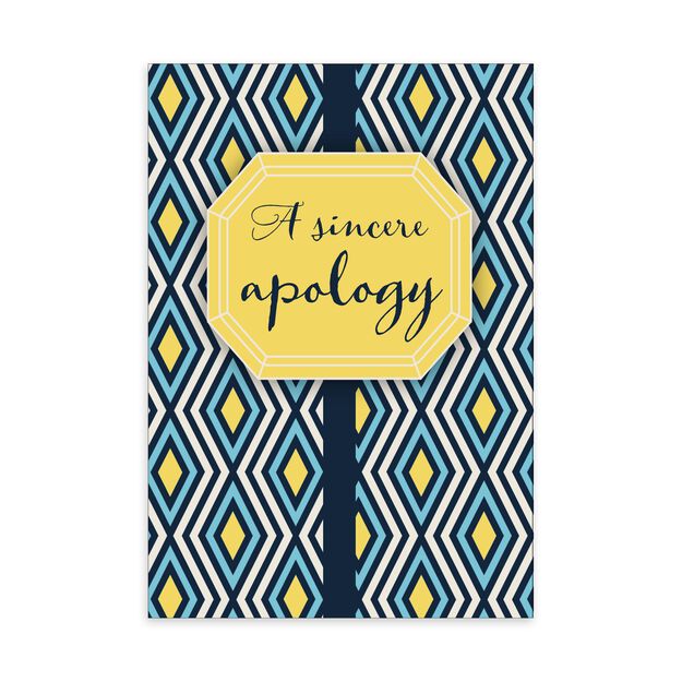 Blue & Yellow Diamonds Apology Card
