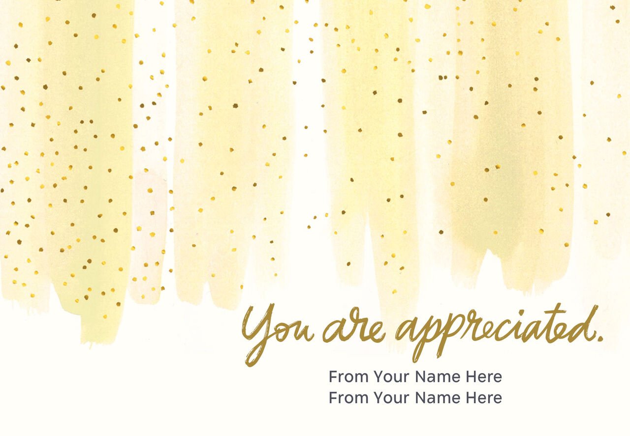 Yellow Dots Watercolor Customer Appreciation Card