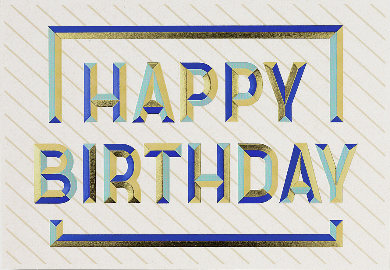 Embossed Birthday Stripes Premium Birthday Card