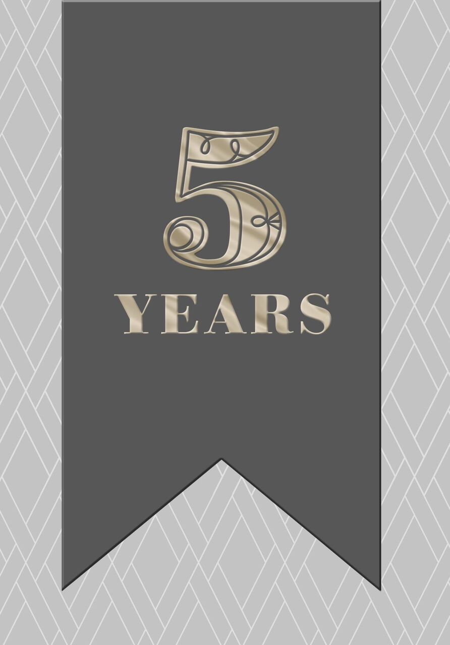 Stenciled Geometric Weaving 5-Year Work Anniversary Card