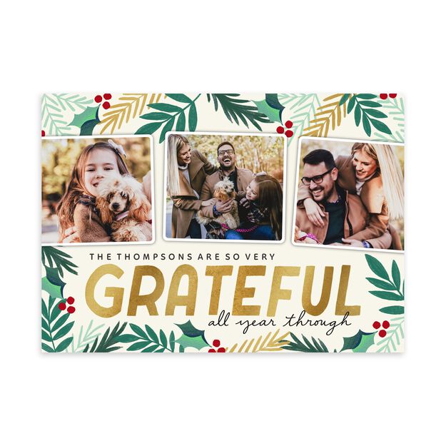 Grateful All Year Holiday Multi Photo Card