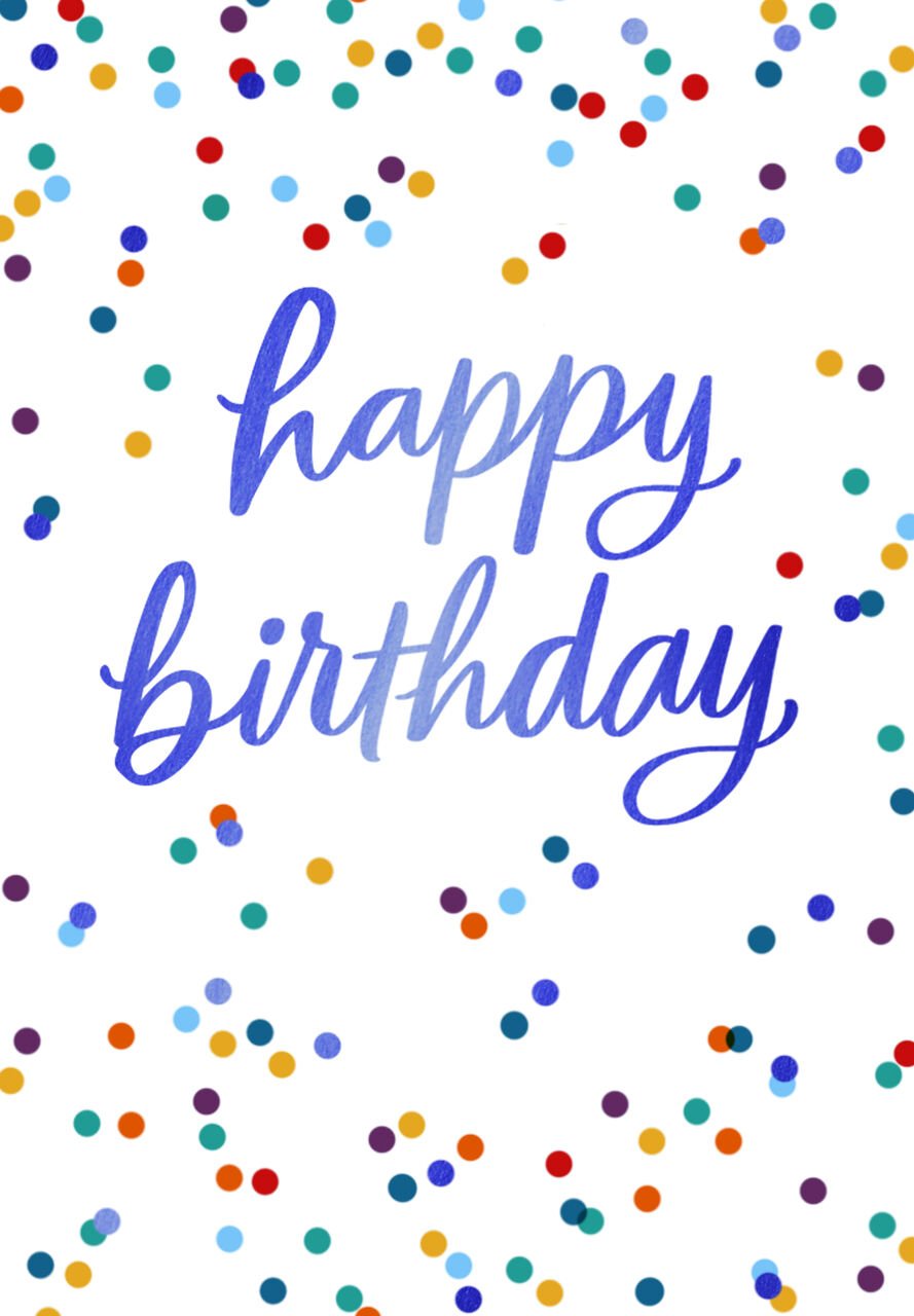 Rainbow Confetti Birthday Card