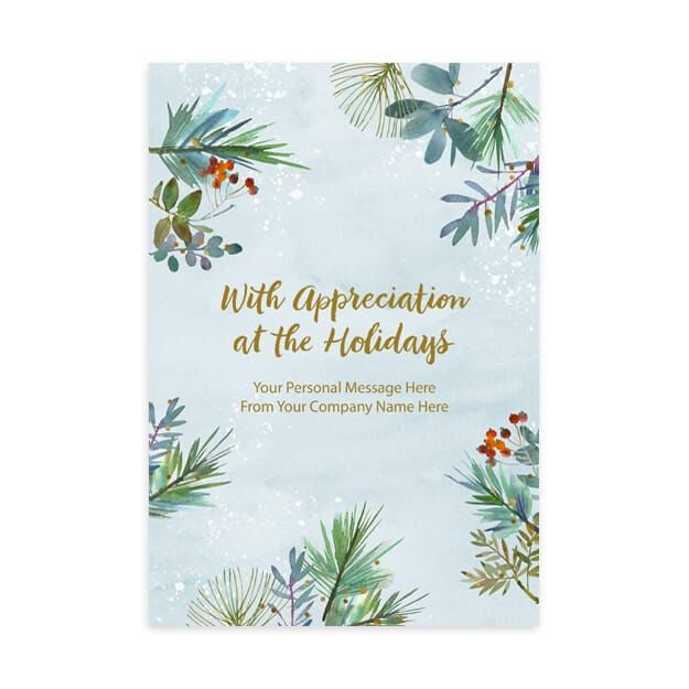 Evergreen & Berries Customizable Cover Holiday Card