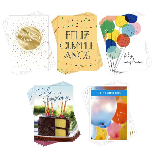 Feliz Cumpleaños Assorted Spanish Birthday Cards 25 Pack