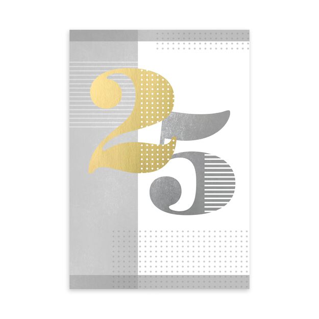 Gold & Silver 25-Year Work Anniversary Card