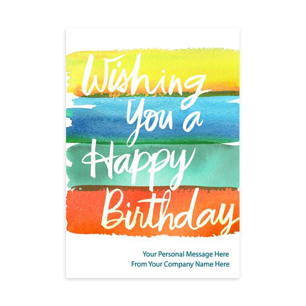Bold Watercolor Customizable Cover Birthday Card