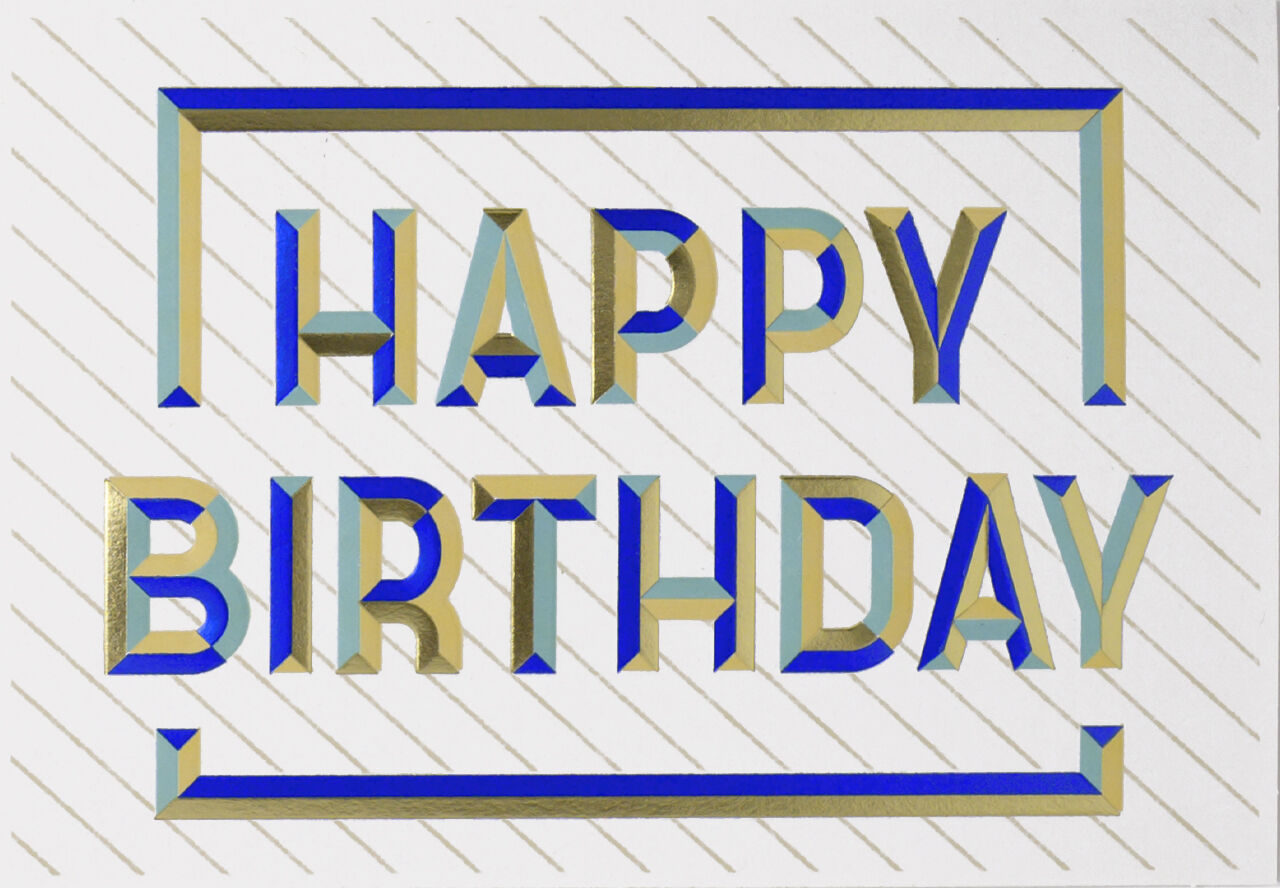 Embossed Birthday Stripes Premium Birthday Card