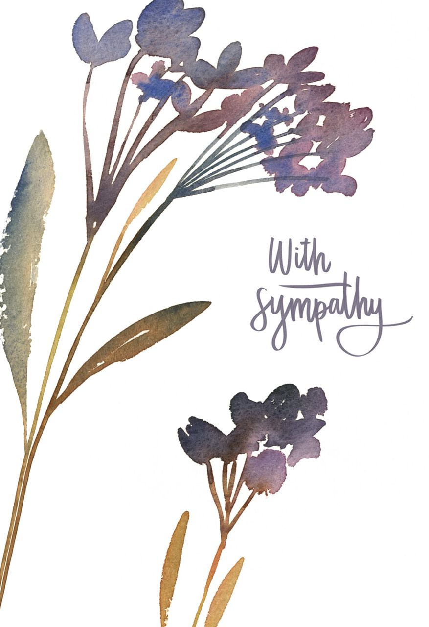 Purple Floral Watercolor Sympathy Card