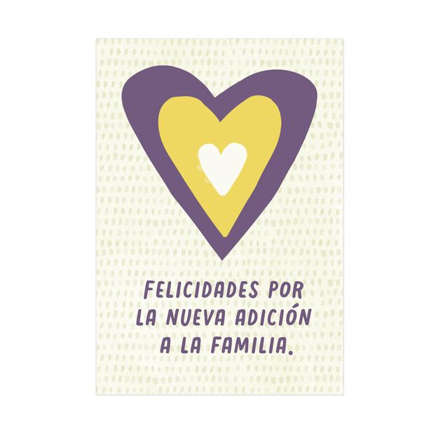 Hearts & Congratulations Spanish New Baby Card