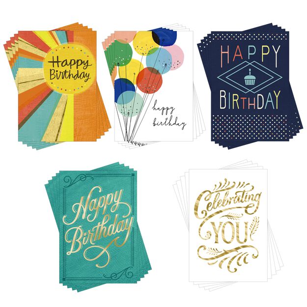 Classic Collection Assorted Birthday Cards 25 Pack